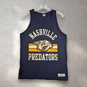 S/M Mitchell & Ness‎ Nashville Predators NHL Sleeveless Jersey Tank Top Cotton